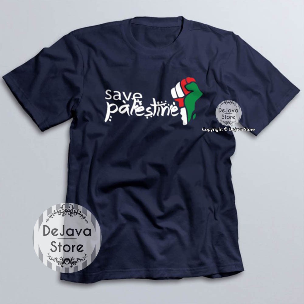 Kaos Dakwah Islami Save Palestine Baju Distro Santri Muslim Tshirt Atasan Murah Populer | 072-3