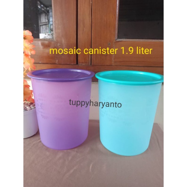toples small mosaic canister 1,9 liter tupperware 1pcs