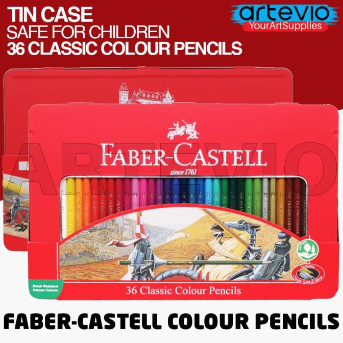 

(PERALATAN MENGGAMBAR) PENSIL WARNA / FABER-CASTELL 36 CLASSIC COLOUR PENCIL TIN CASE SALE