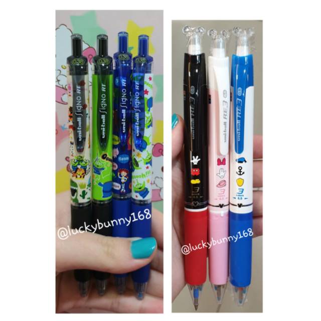 

pen uni ball uniball re r:e 3 re3 multipen multi pen erasable pen disney mickey donald daisy duck