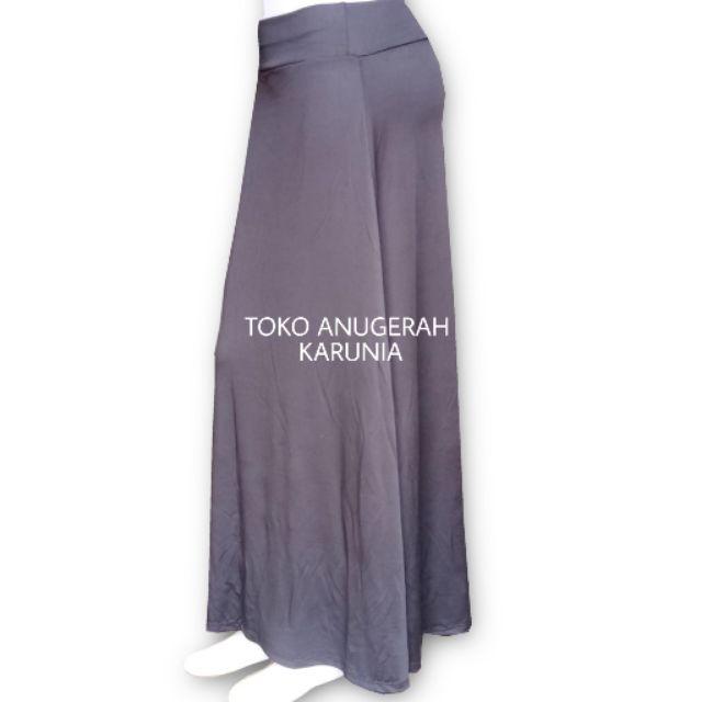 Rok Panjang Polos kaos rayon dan spandek-Abu tua