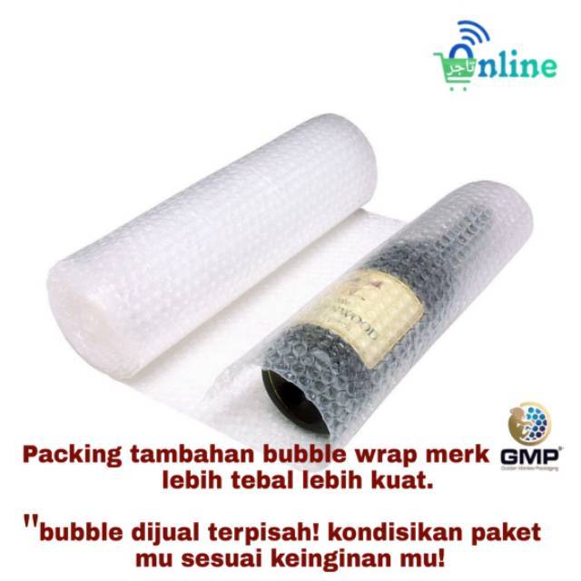 

Packing Tambahan Bubble Wrap (ukuran max 0.5 meter untuk berat paket 1kg)