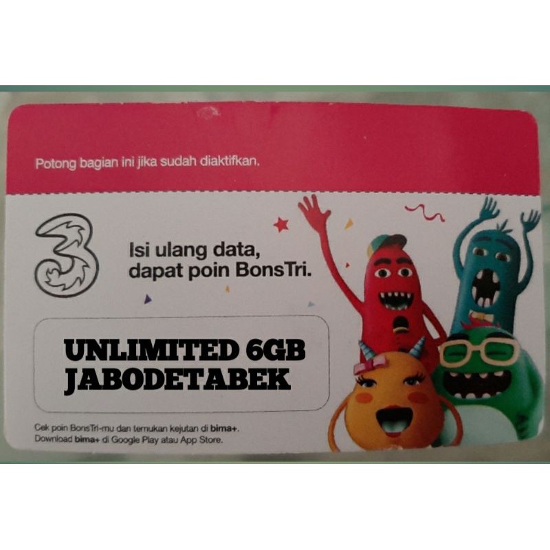 Voucher TRI UNLIMITED AON 6GB JABODETABEK