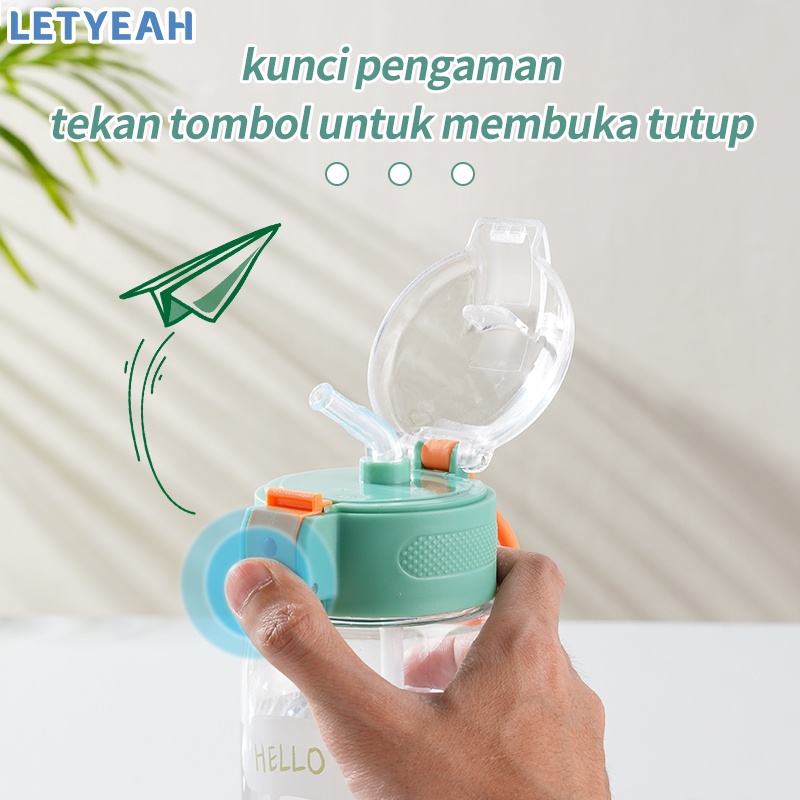 Letyeah &amp; Anantagt botol minum anak karakter sedotan Anti tumpah pola Lucu plastik murah Water Bottle Food Grade