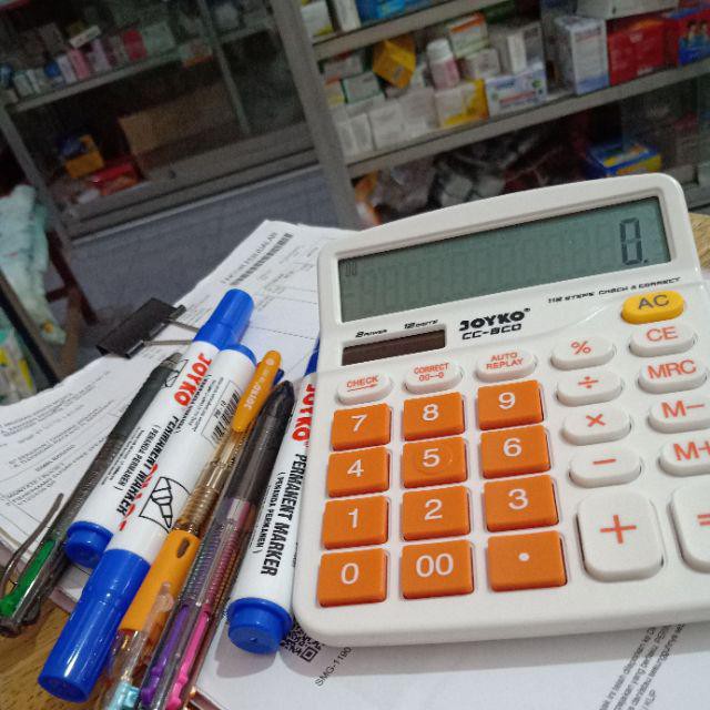 

Kalkulator Joyko CC-8CO (12 Digits / Check Correct) Warna-warni