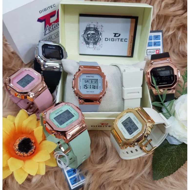 JAM TANGAN WANITA DIGITEC BDG 7054 FREE TALI CADANGAN ORIGINAL TAHAN AIR 100M