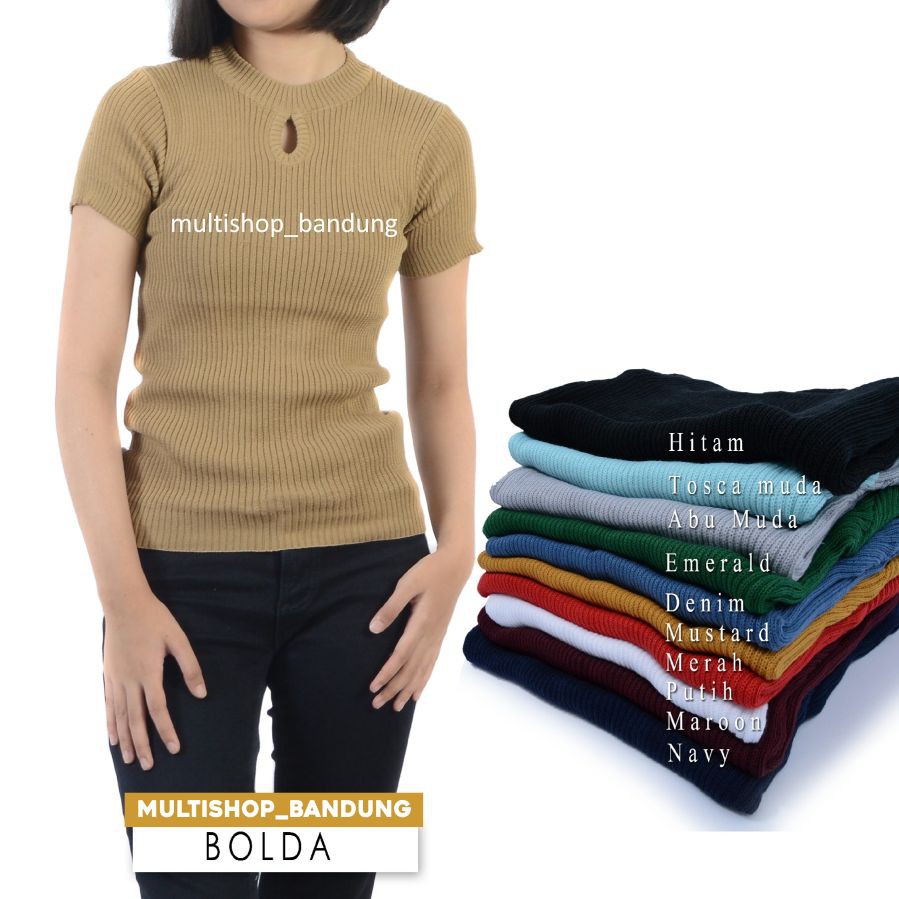 BOLDA PENDEK baju rajut wanita Shopee  Indonesia