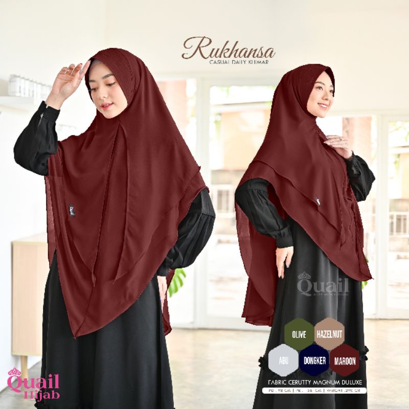 Hijab Instan Bergo Jumbo Ceruty Original Jilbab Quail RUKHANSA