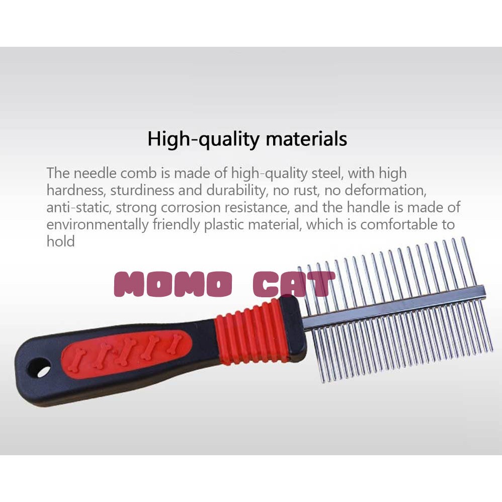 Sisir Grooming Kucing / Anjing Stainless Steel Satu dan Dua Sisi