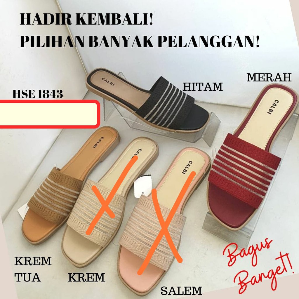 HSE 1843 sandal teplek wanita merk Calbi