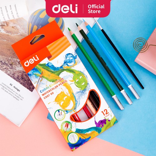 

DELI Pensil Warna Air / Water Color Pencil 12/24/36 Warna