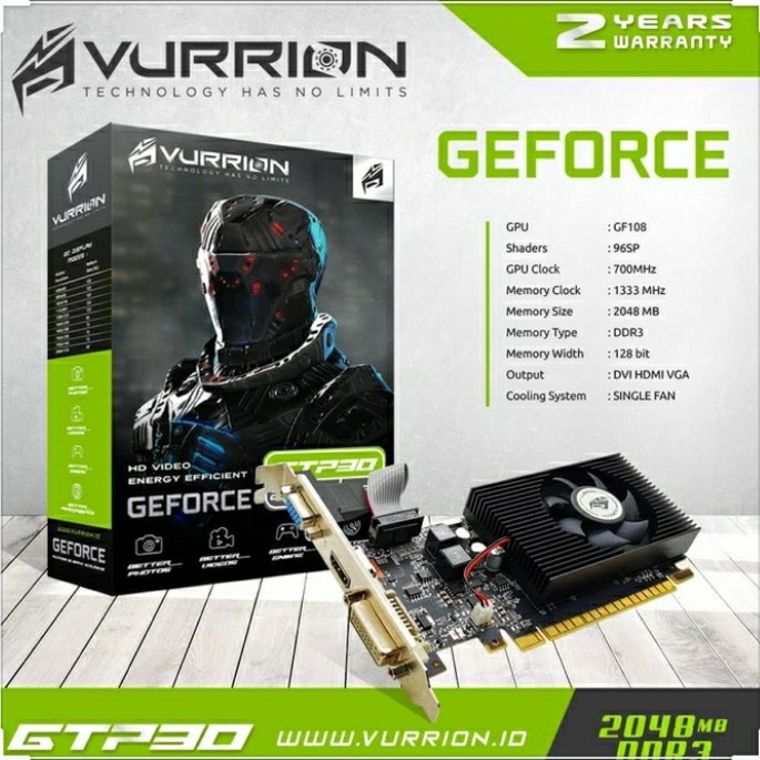 VGA VURRION GT730 2GB DDR3 128BIT - NVidia