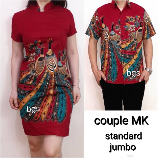 COUPLE BATIK  188MK CHEONGSAM EDISI  IMLEK  WARNA MERAH 