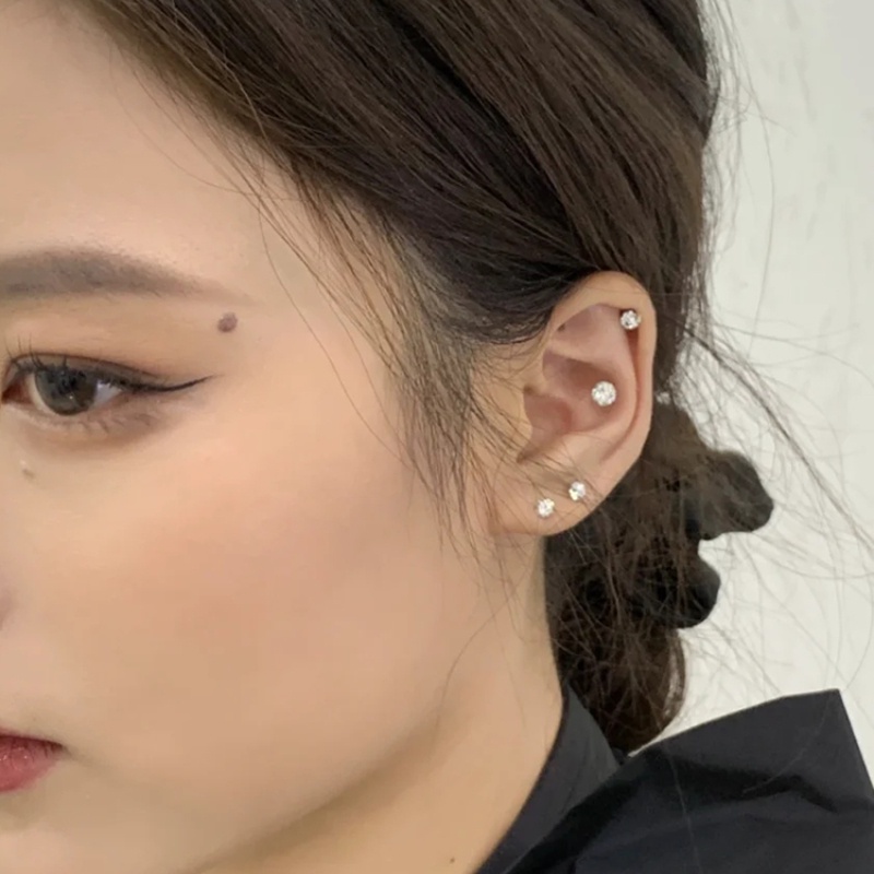 Anting Magnetik Cochlear Hias Berlian Gaya Korea Untuk Wanita