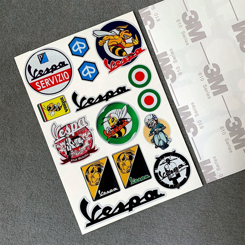 3m Stiker Reflektif Untuk PIAGGIO VESPA GTS GTV LX LXV LT PX PRIMAVERA 50 125 150 200 250 300 300ie AGV Vinyl Motor Decals