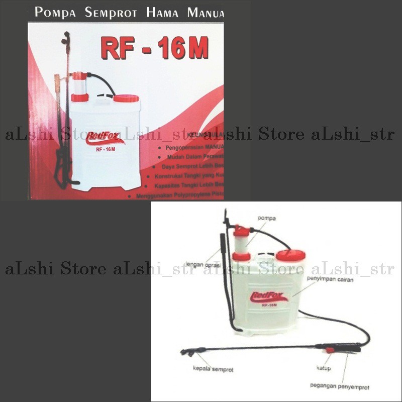 Hand Sprayer Manual Plastik Pompa Semprot Hama Tanaman 16 L Liter RedFox