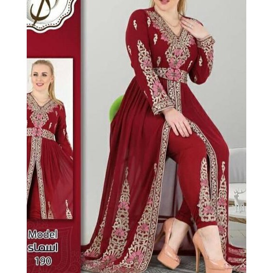 RESTOCK SET LONG TUNIK PARISIAN BORDIR MEWAH TUNIK BORDIR INDIA 2 WARNA ▲