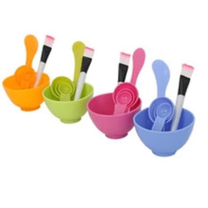 Mangkok Masker Set Wadah Kuas Spatula Aduk Peracik Masker Kosmetik Set- Mask Bowl