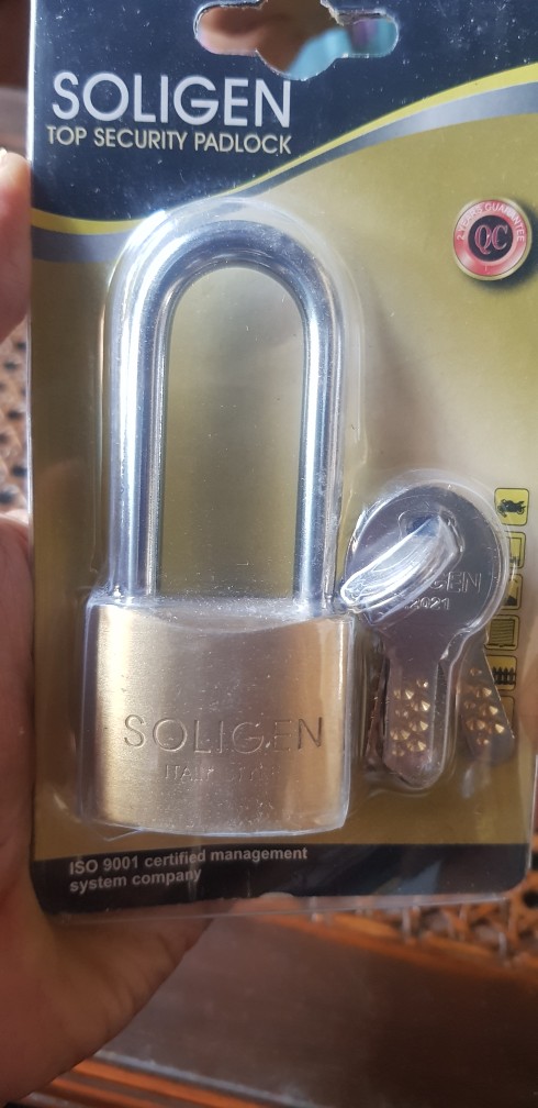 Gembok Pagar/rumah Leher Panjang Soligen Kuningan Asli 40 Mm 40mm