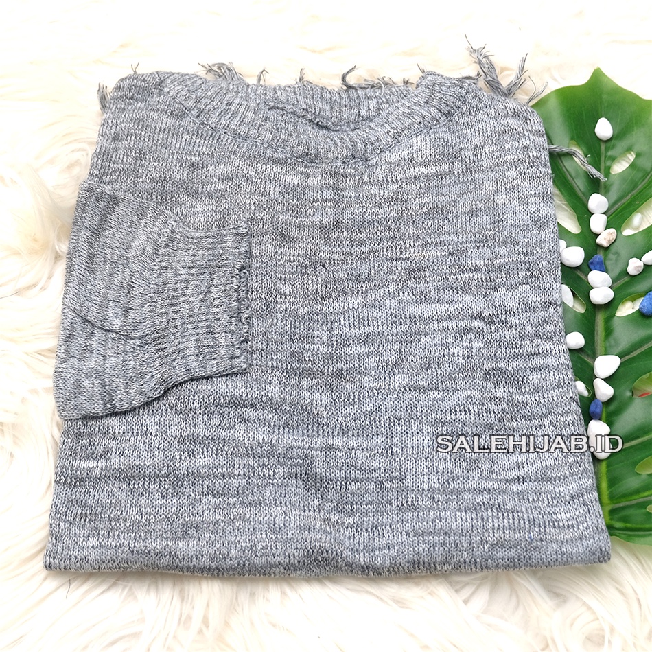 OVERSIZE CARDIGAN RAJUT TWIST PANJANG || LONG CARDI || CARDIGAN KNITWEAR TWIST PENDEK-PENDEK_ABU