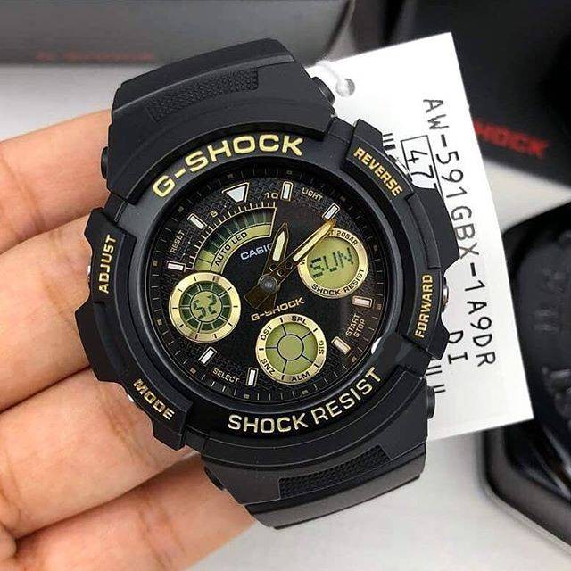 Casio G Shock Aw 591gbx 1a9dr Aw 591gbx 1a4dr Jam Tangan Pria Black Gold Accents Strap Resin Shopee Indonesia