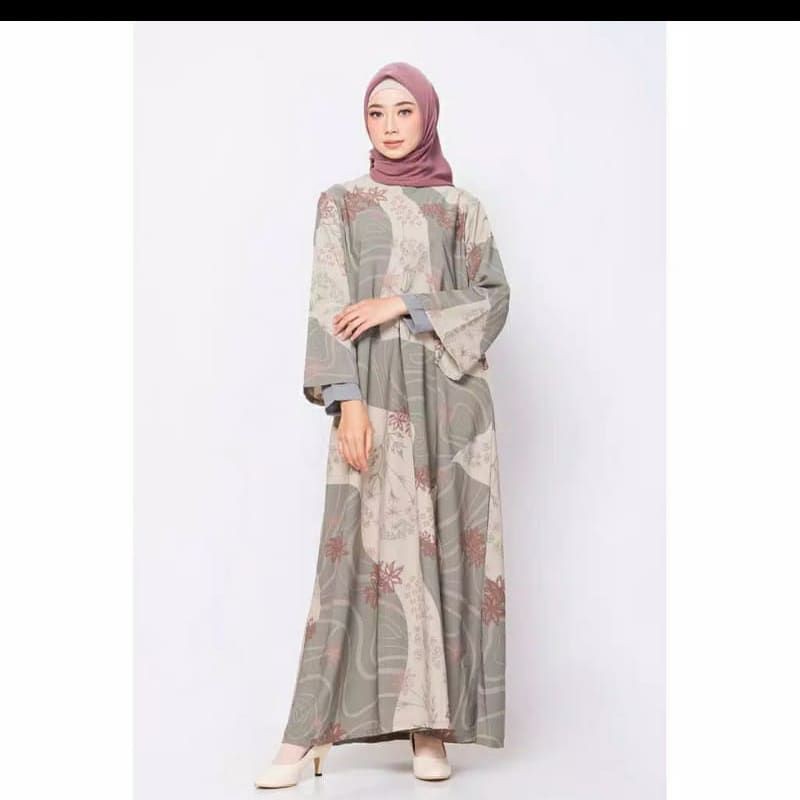 Gamis Zaskia Mecca -Zamec Luny Cream XXL