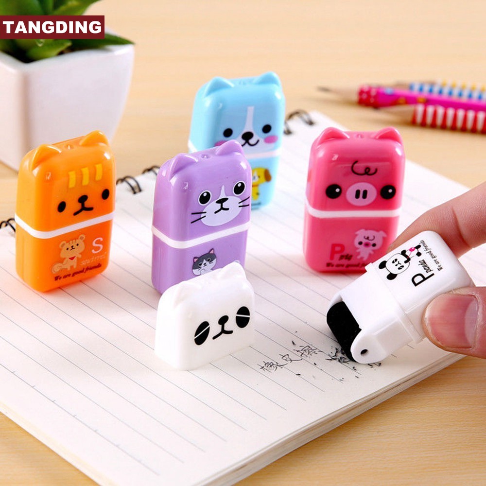 Creative Roller Eraser Lovely Cartoon Kawaii Rubber Stationery Children Students