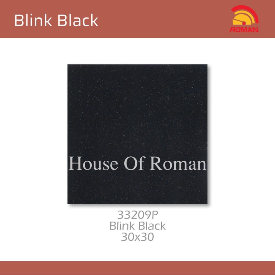 ROMAN KERAMIK LANTAI KAMAR MANDI Blink Black 30X30 33209P GRADE 1