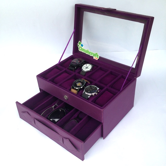 Kotak Tempat Jam Tangan dan Kacamata / Watch Box organizer and Glasses Box Tempat Arloji