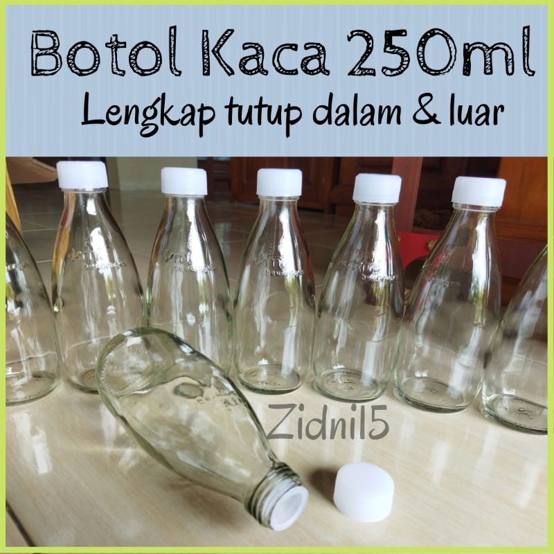 Botol Kaca 250ml / Botol Madu / Botol Unik / Botol Soda 250ml / Botol Kecil / Botol Beling