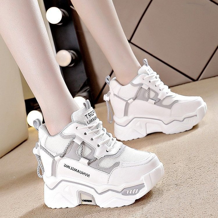 Sepatu Sneakers Putih Cewek Tinggi Sneaker Wanita Import  Terbaru Model Kekinian SP-182