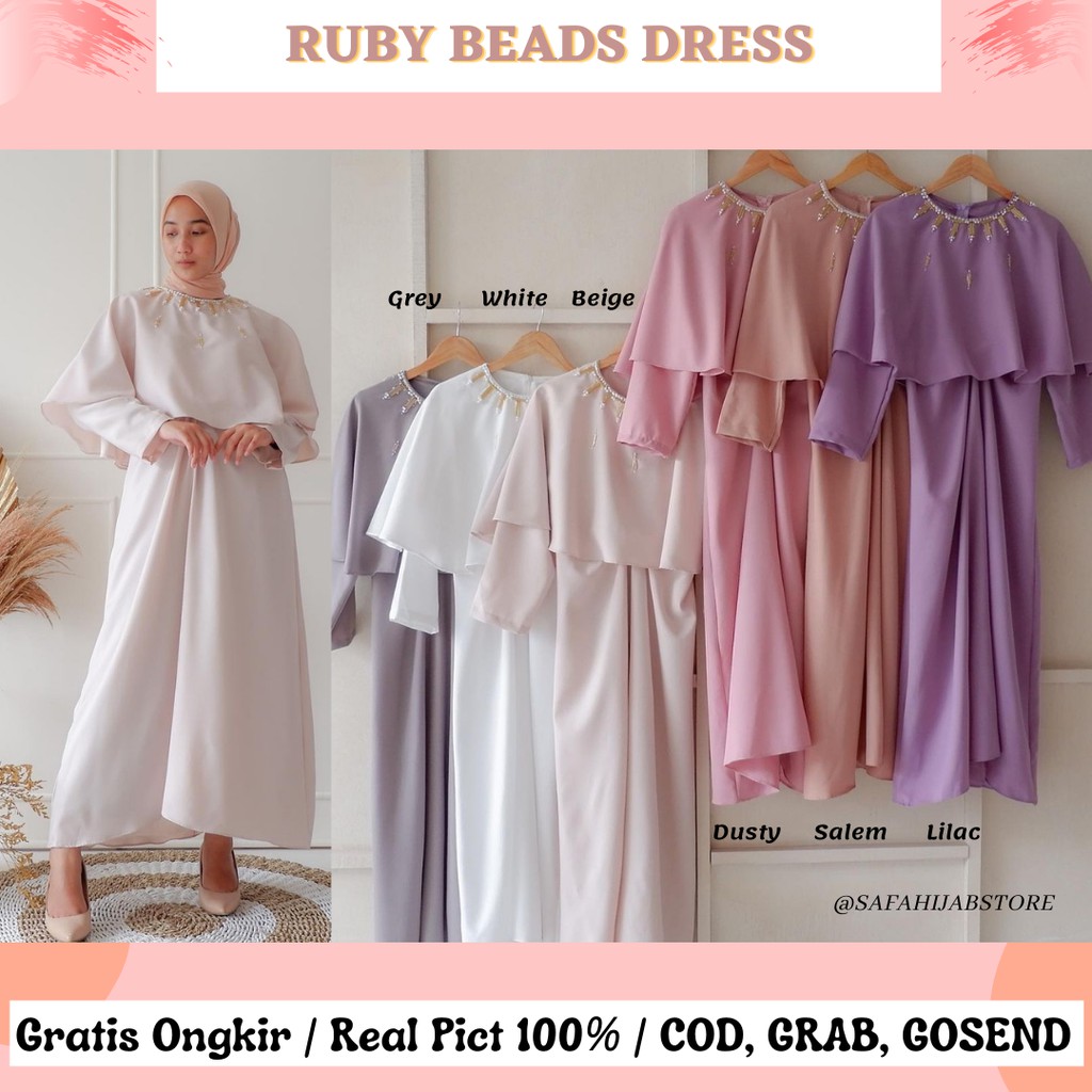 RUBY BEADS DRESS / DRESS LEBARAN