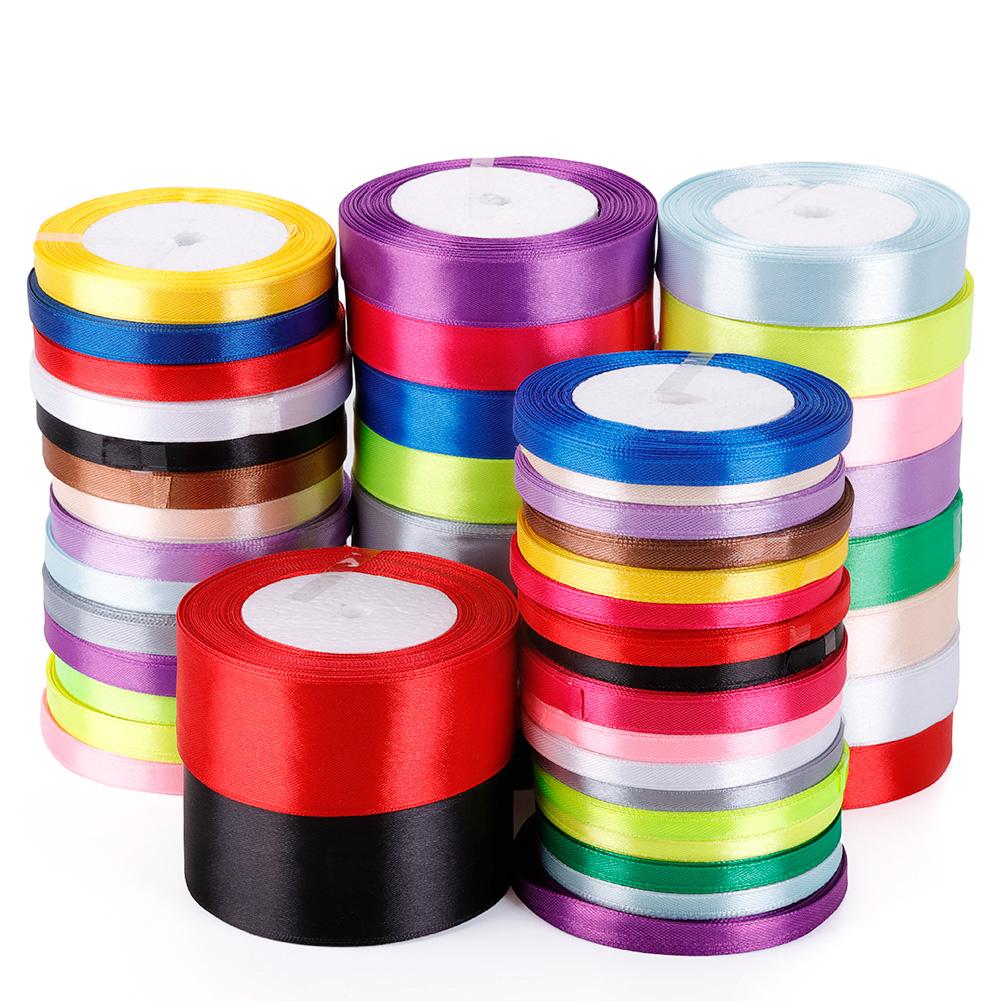 

Pita Satin Kerajinan DIY 6mm Lebar 25 Yards Warna-warni Pernikahan Kerajinan Busur Dekorasi