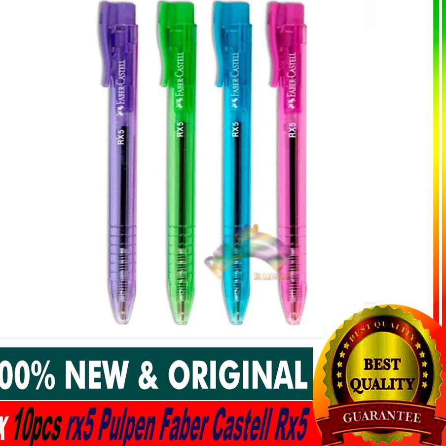 

Baru 10pcs TINTA HITAM Pulpen Faber Castell Rx5 Ball Pen bolpoint Pena Smooth Writing 0.5MM Pen Gel 1 Box 10 Pc ✓