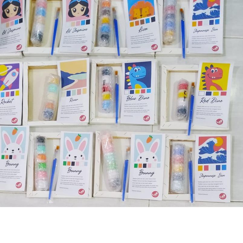 

♥ DIY melukis kanvas mainan anak edukasi cat lukis canvas painting animals paint by leo toys numbers