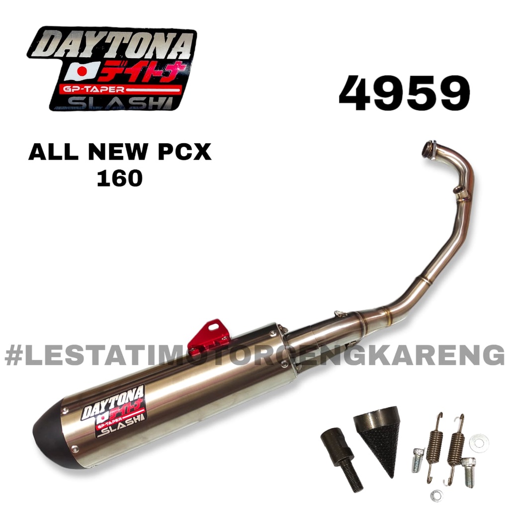 KNALPOT RACING DAYTONA ALL NEW PCX 160 2021 GP TAPER SLASH 4959 ASLI