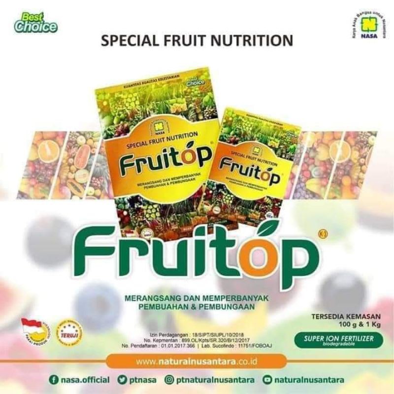 

FRUITOP(SPESIAL FRUIT NUTRITION)100gr