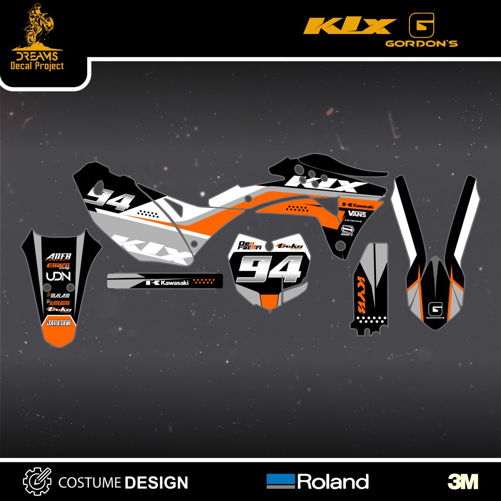 Decal KLX Gordons Black Orange