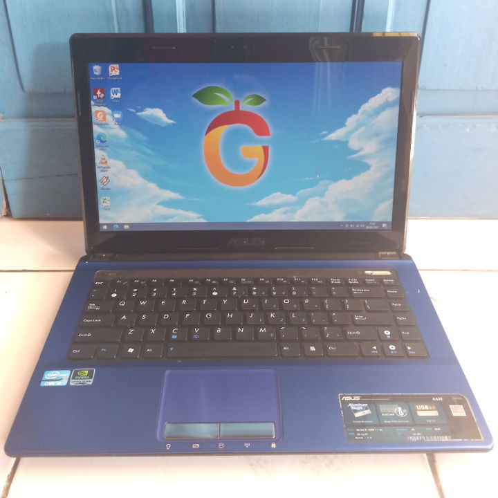 Asus A43E Biru Intel Core i3 VGA NVidia GeForce SSD 128GB RAM 4GB Laptop Gaming Editing Second Bekas