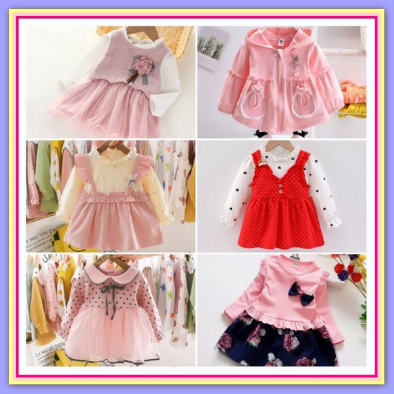 Baju Dress Anak Perempuan/Cewek Casual Modern Fashion Korea Import Dress Anak Cewek Import Premium Q