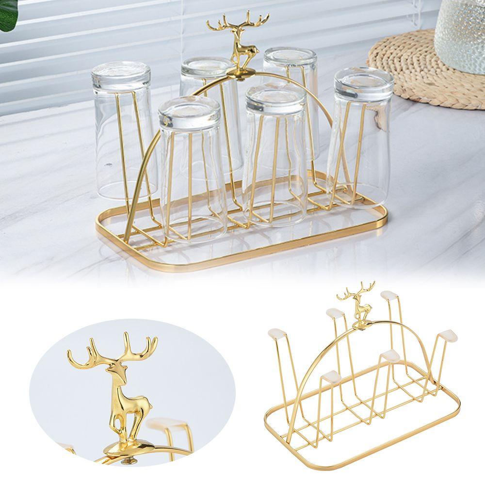 Solighter Mug Cup Holder Rak Pengering Serbaguna 6kait Gelas Kopi Metal Stand