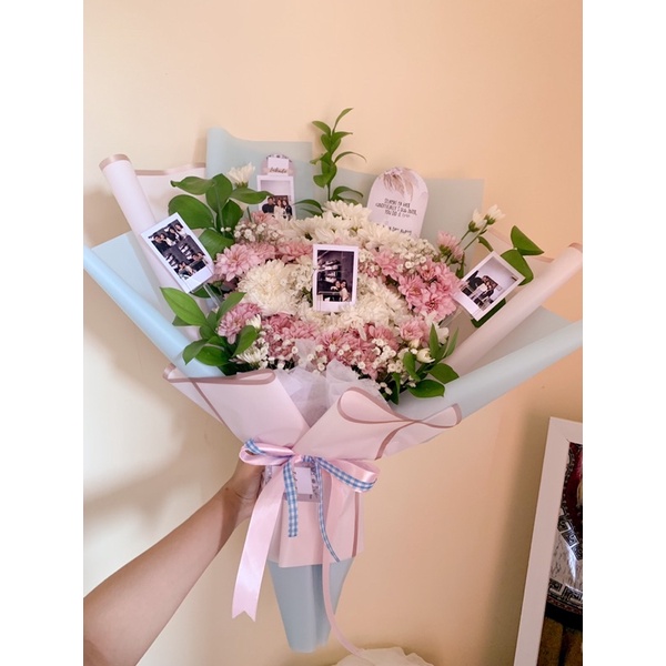 (GRAB ONLY) FRESH FLOWER BOUQUET WITH PHOTOS - BUNGA ASLI