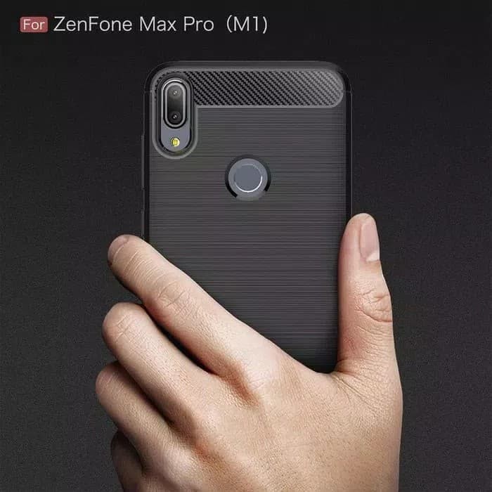 Carbon Case Asus Zenfone Max Pro M1 Zb602kl X00td Fiber Line Rubber Shopee Indonesia