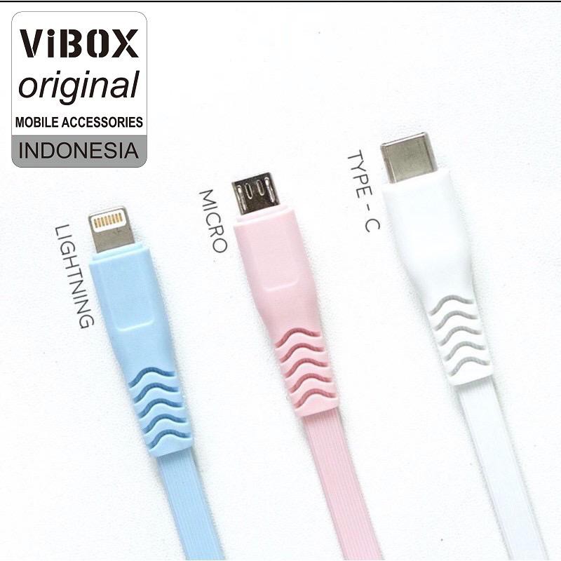 pertoples 30PCS KABEL DATA vibox vb100 1METER &amp; VB200 2METER MICRO-USB / IPH / TYPE-C  SUPER FAST VIBOX ORIGINAL 2.4A