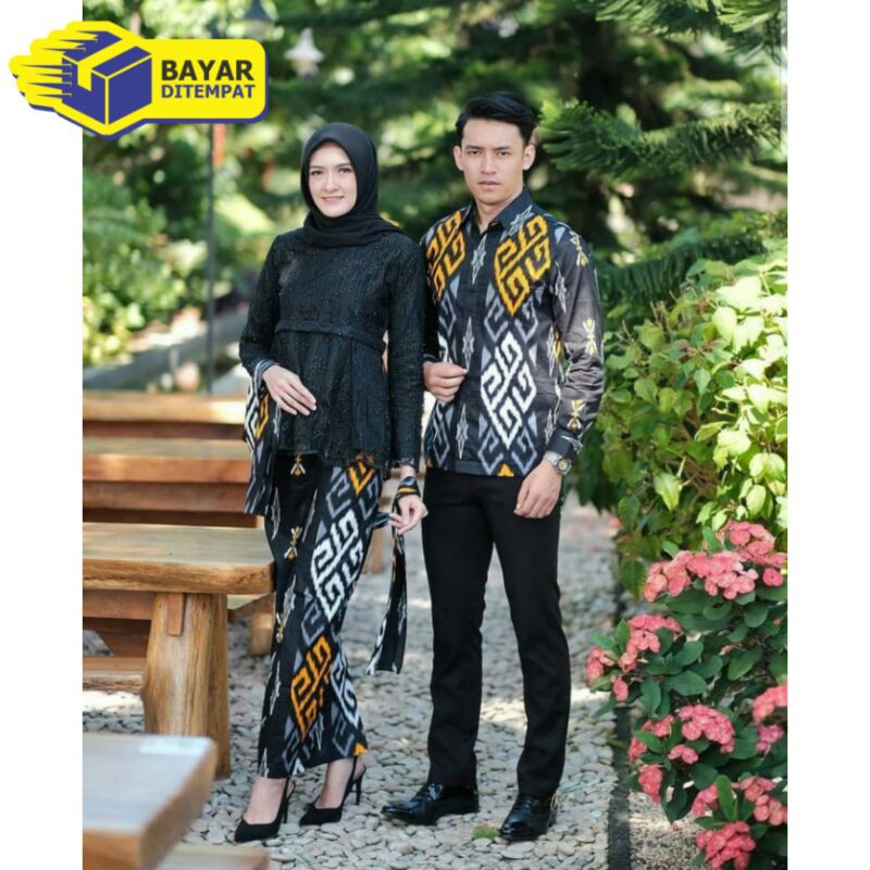 BAJU COUPLE KEBAYA BROKAT / BAJU KONDANGAN / BAJU TUNANGAN / BAJU KAPEL / TERBARU / WID BATIK