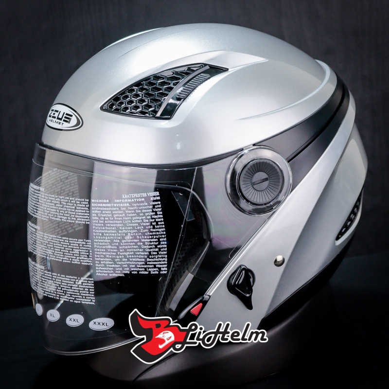 HELM ZEUS ZS610 SPECIFY SILVER | ZS-610 HALF FACE HELMET SNI | ZS 610 DOUBLE VISOR