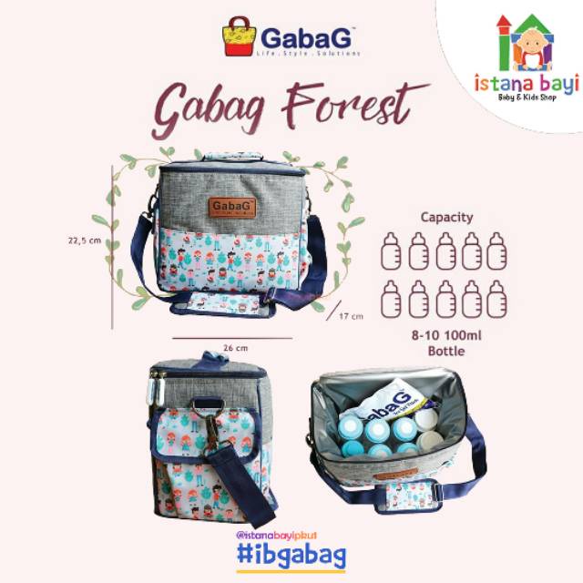 Gabag Cooler Bag  Single Sling Series Tas Asi  - People /  Pink Camo / Cactus / Forest / Nara - Tas Pendingin Asi Bayi