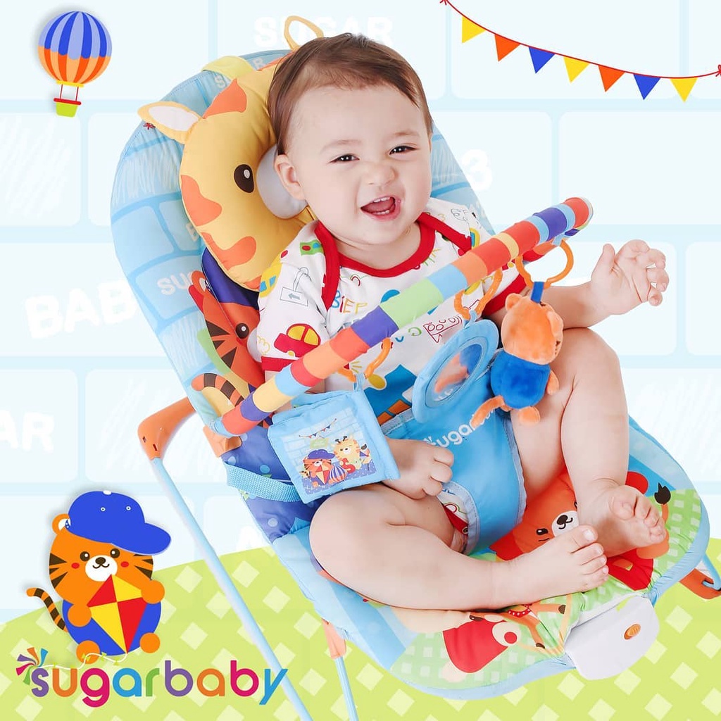 Ayunan Bayi Bouncer Elektrik Sugar Baby 1 Recline Deluxe Musical Vibration