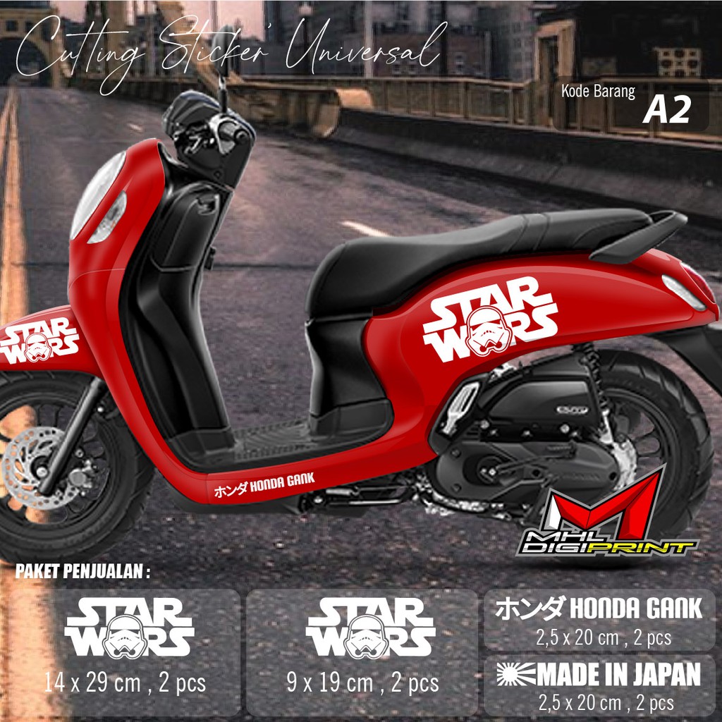 CUTTING STIKER STARWARS - STRIPING STARWARS - SEMUA TIPE SCOOPY dan GENIO - A2 COD/BAYAR DITEMPAT