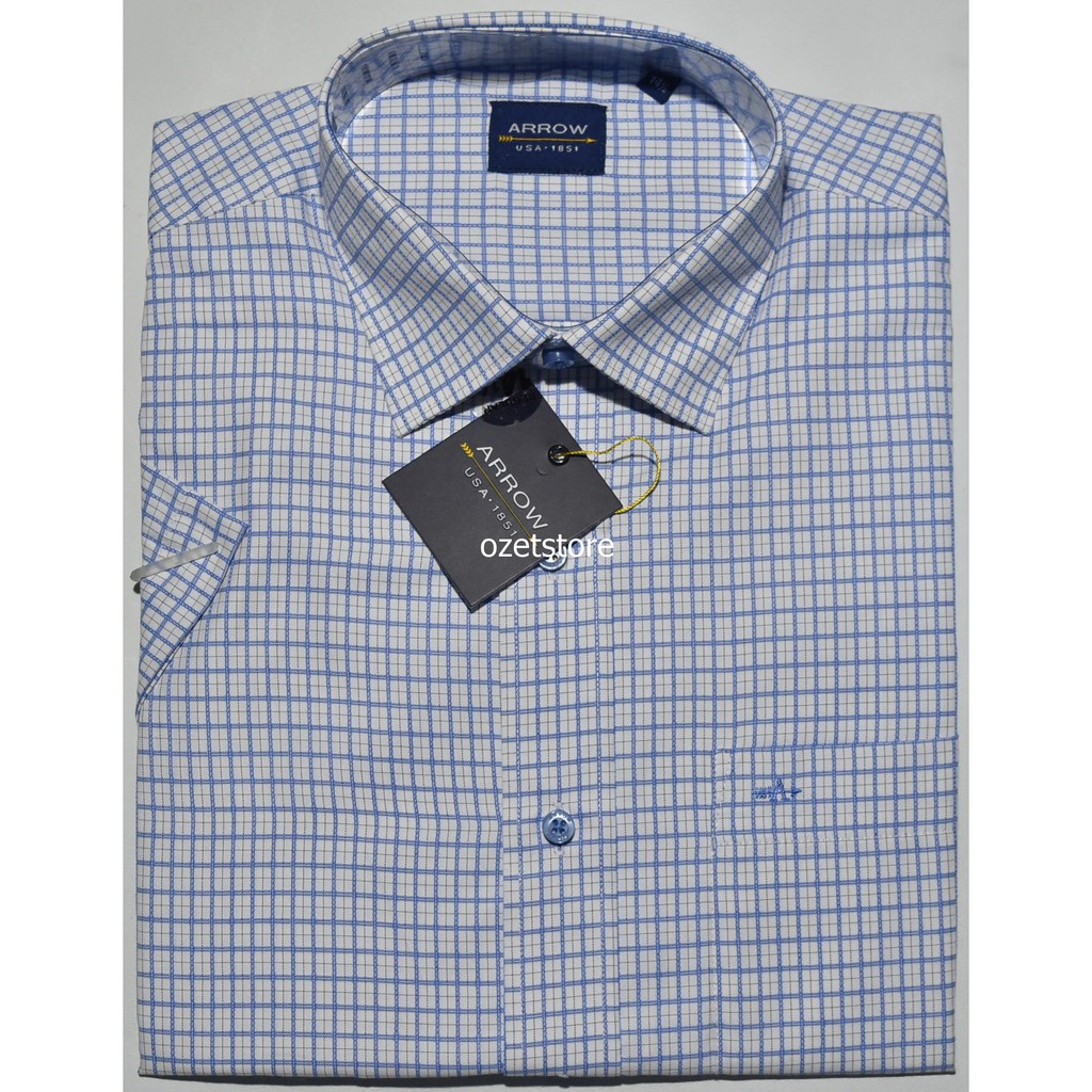 Kemeja Pria Formal Lengan Pendek ARROW Biru Reguler KAR24 ORIGINAL